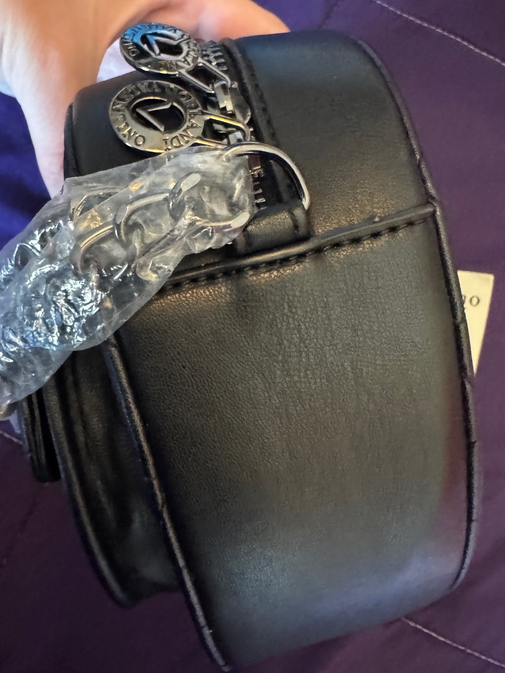 Valentino Orlandi Black Quilted Heart Crossbody NWT - Picture 9 of 16